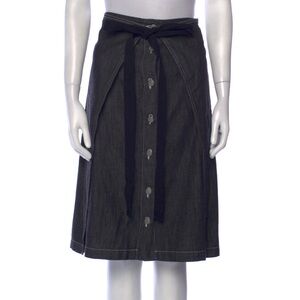 MM6 by Maison Margiela Wrap-front A-line denim skirt